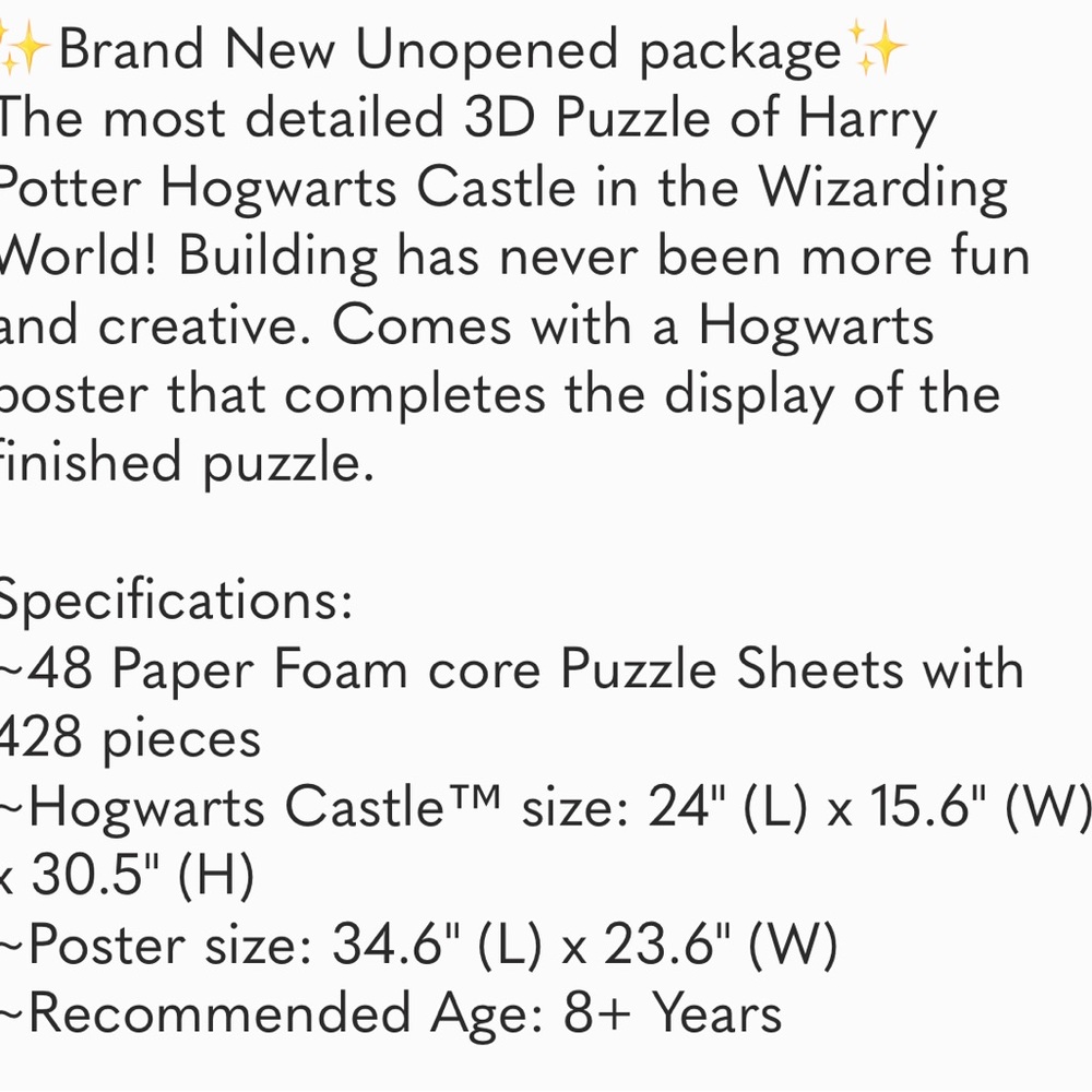 *NEW* Harry Potter Hogwarts Castle 3D Puzzle - Picture 6 of 6